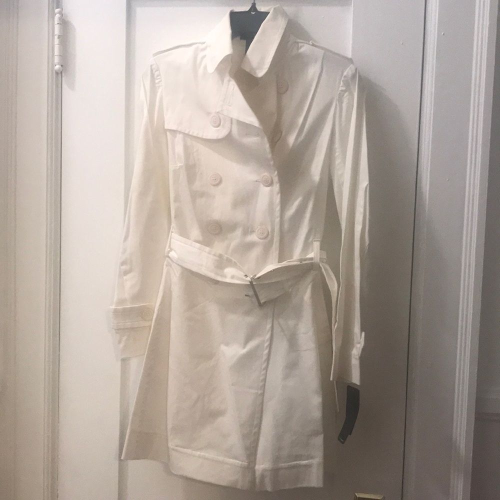 Deadstock Y2K Rampage White Trench Coat NWT Belted 2000s